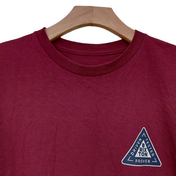 Brixton Graphic T-Shirt Mens Medium Burgundy Standard Fit Cotton Short Sleeve - Picture 4 of 11